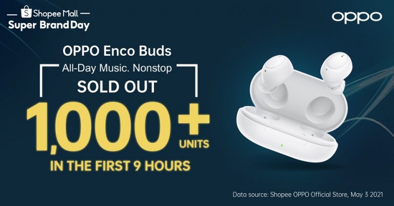 กระแสตอบรับล้นหลาม! OPPO Enco Buds หูฟังไร้สายน้องเล็กรุ่นล่าสุด ยอดจองกว่า 1,000 ชิ้น เพียง 9 ชั่วโมงแรก