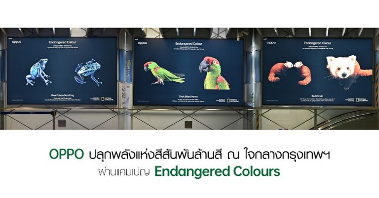 OPPO ปลุกพลังแห่งสีสันพันล้านสี ณ ใจกลางกรุงเทพฯ พร้อมตอกย้ำความสำคัญของธรรมชาติผ่านแคมเปญ Endangered Colours