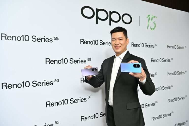 ออปโป้ ประเทศไทย ฉลอง 15 ปี เปิดตัว “OPPO Reno10 Series 5G”  ครั้งแรกของสมาร์ตโฟนระดับกลางที่มาพร้อม Telephoto Portrait Camera  กล้องพอร์ตเทรตซูมได้ ให้ภาพสวย ใกล้กว่า โดดเด่นกว่า