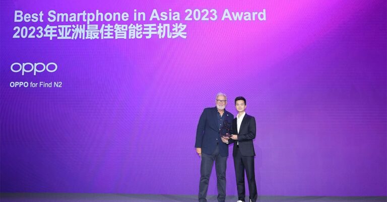 OPPO Find N2 คว้ารางวัล Best Smartphone จากงาน Asia Mobile Awards ประจำปี 2023 จากประสิทธิภาพและนวัตกรรมที่โดดเด่นในหมวดสมาร์ตโฟนจอพับ