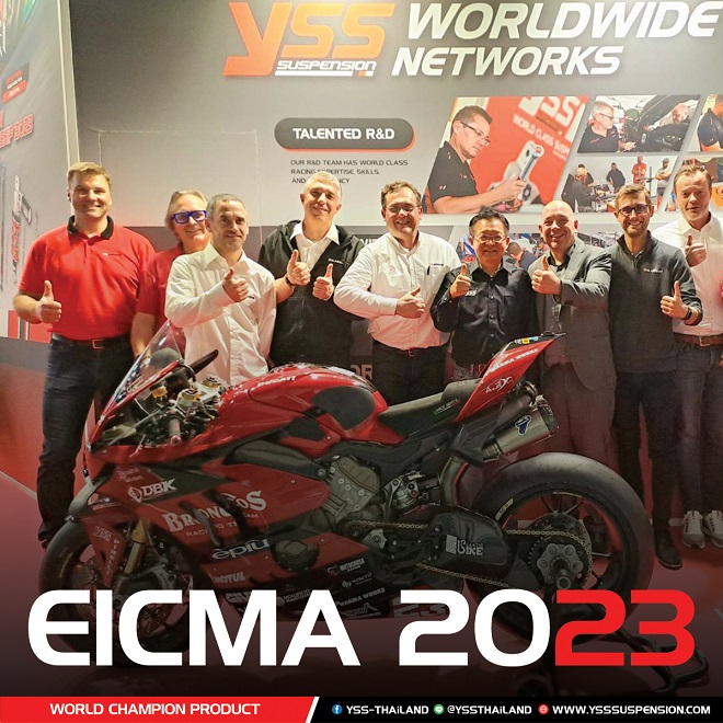 YSS World Champion Product โชว์ความสำเร็จสุดยิ่งใหญ่ในมหกรรมยานยนต์ระดับโลก “EICMA” 2023 ครั้งที่ 80