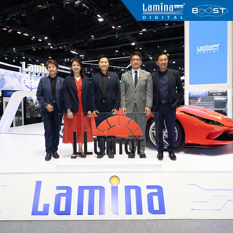 Lamina Films มั่นใจยานยนต์อัจฉริยะเติบโตต่อเนื่อง เปิดตัว Lamina Digital Ceramic Onyx ตอบโจทย์ลูกค้ารถยนต์แห่งโลกอนาคต ครบถ้วนทุกคุณสมบัติทั้งความสวยงาม การป้องกันความร้อนและไม่รบกวนสัญญาณดิจิทัล พร้อมเปิดตัว Lamina AI ผู้ช่วยที่พร้อมให้คำปรึกษาด้านฟิล์มกรองแสงทุกเรื่อง ครั้งแรกในงานบางกอก อินเตอร์เนชั่นแนล มอเตอร์โชว์ ครั้งที่ 45